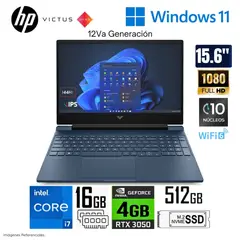 HP - Laptop HP Victus 15-FA0007LA Intel Corei7-12650H RAM 16GB SSD 512GB SSD RTX 3050 4GB 15.6" Wind 11