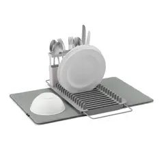 UMBRA - Escurridor de platos sobre fregadero con tapete gris