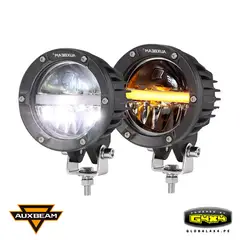 AUXBEAM - 2 FAROS LED 4' 110W 3 MODOS LUZ BLANCA DRL ÁMBAR