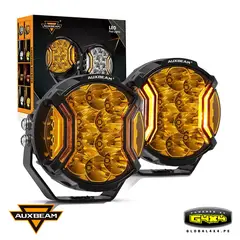 AUXBEAM - 2 FAROS LED 5' 172W 20400LM 3 MODOS LUZ AMBAR con DRL AMBAR