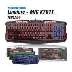 MICRONICS - TECLADO GAMER K701T LED USB LUMIERE