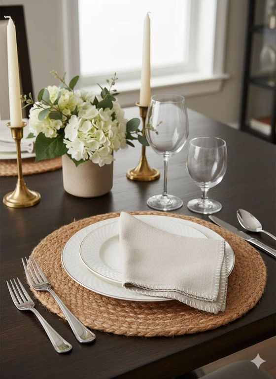 Servilleta de Tela Norman Beige Algodon 40x40 cm