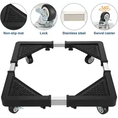 GENERICO - BASE MÓVIL SOPORTE DE LAVADORAS REFRIGERADORAS AJUSTABLE CON RUEDAS