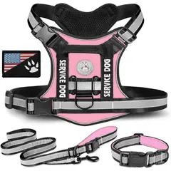 GENERICO - COLLAR Y PECHERA ROSA TALLA M TÁCTICA REFORZADA PARA PERRO
