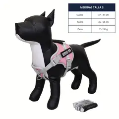 GENERICO - ARNÉS ROSADO TALLA S REFLECTANTE PARA PERROS CON ASA
