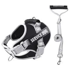 GENERICO - ARNÉS NEGRO TALLA M REFLECTANTE PARA PERROS CON ASA