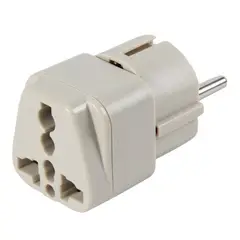 GENERICO - Adaptador Universal 1016A 250V Schuko Color Gris