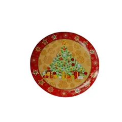 GENERICO - Plato Navideño con Diseño de Árbol de Navidad