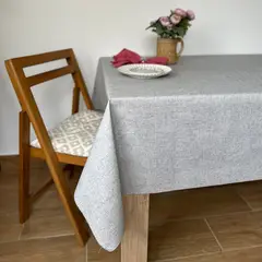 CASIOPIA - Mantel antimanchas rectangular 10 sillas LONETA GRIS
