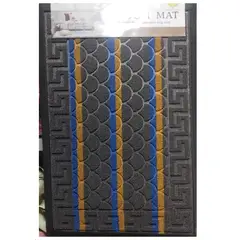 GENERICO - Tapete Alfombra Para Entrada Jebe y Felpa 40 x 60 cm Plomo