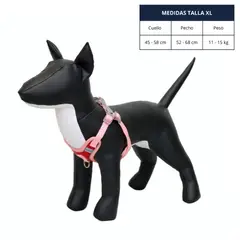 GENERICO - ARNÉS TALLA XL ROJO Y ROSADO REFLECTANTE PARA PERROS