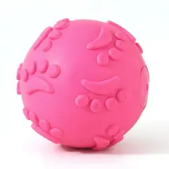 GENERICO - PACK DE 3 PELOTAS CON SONIDO PARA MASCOTA COLOR ROSADO