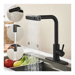 KITCHEN CRAFT - KITCHEN FAUCET Griferia Mezcladora De Acero - COLOR NEGRO