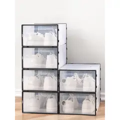 GENERICO - Set De 20 Cajas Organizador De Zapatos Con Ventilación - Negro
