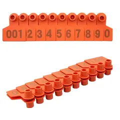 GENERICO - Pack 100 Crotales Sin Numerar 4x5 Cm Para Cerdo - Naranja