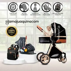 BABY - Coche Moisés Travel System «GOLD LABELL» Porta Bebé Black