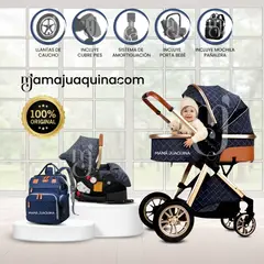 BABY - Coche Moisés Travel System «GOLD LABELL» Porta Bebé Blue