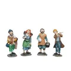 PANADECOR - Set De Aldeanos Tradicionales 11Cm Personajes Decorativos Poliresina
