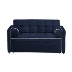 BARAKA HOME - Sofá Cama Valandovo con Almohadas 2 Plz - Azul Marino