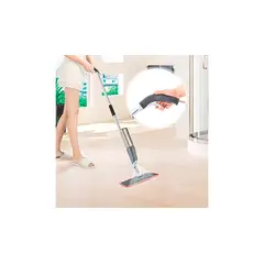 WELL BEING - Mopa con Rociador +5 Paños de Microfibra Reemplazables PLOMO