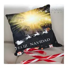 GENERICO - Set de 02 Fundas de cojín Navideñas de 45x45cm diseño ambas caras