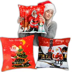 GENERICO - Set Navideño 3 Fundas Forros Navideños para Cojines de 45X45cm