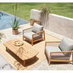 MOBILIARI - MP Mesita Centro Terraza Jardín Aston - Natural