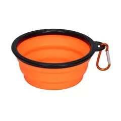 GENERICO - PLATO NARANJA PLEGABLE PORTÁTIL CON GANCHO