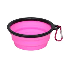 GENERICO - PLATO ROSADO PLEGABLE PORTÁTIL CON GANCHO