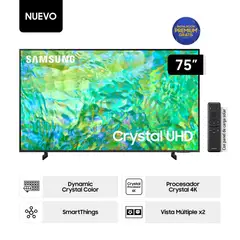 SAMSUNG - Televisor Crystal 75 UHD 4K Smart TV UN75CU8000GXPE