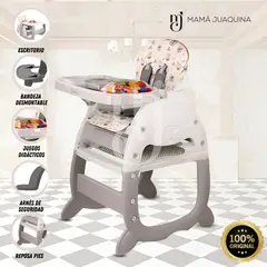 BABY - Silla de Comer Escritorio 3 en 1 «WESLEY» Gray