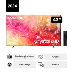 SAMSUNG - Televisor 43 Smart UHD 4K UN43DU7000G Nuevo Modelo - Negro