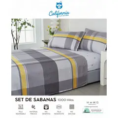 CALIFORNIA - Set de Sabana 1.5 Pz de 4 Pieza 100% Algodón