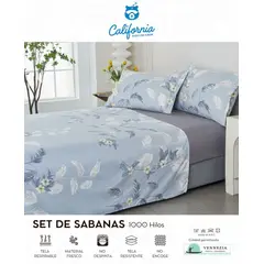 CALIFORNIA - Set de Sabana 1.5 Pz de 4 Pieza 100% Algodón