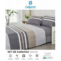 CALIFORNIA - Set de Sabana 2 Pz de 4 Pieza 100% Algodón