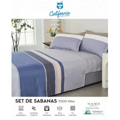 CALIFORNIA - Set de Sabana 2 Pz de 4 Pieza 100% Algodón