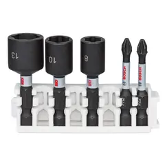 BOSCH - Set de Puntas y dados Impact Control 5 piezas/Dados 8-10-13mm +PH2+PZ2