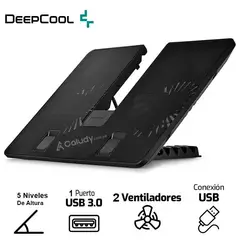 DEEPCOOL - Cooler Para Laptop U PAL 9"-15.6" USB 3.0 / 2 Ventiladores