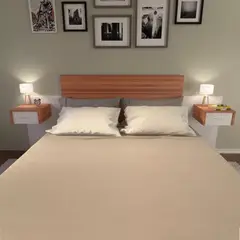 TU MESITA - Cabecera de cama Margaret color MarrónBlanco con Veladores