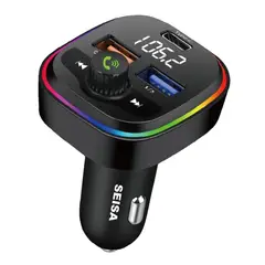 SEISA - Transmisor Cargador Cenicero RGB para auto
