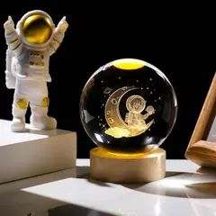 GENERICO - Lámpara LED De Cristal Tipo Esfera 3D - Astronauta