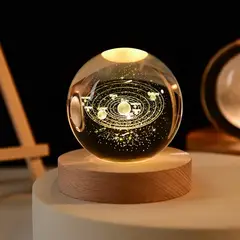 GENERICO - Lámpara LED De Cristal Tipo Esfera 3D - Sistema Solar