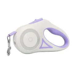 GENERICO - CORREA RETRÁCTIL PARA MASCOTAS CON LINTERNA LED - MORADO