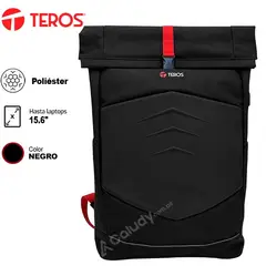 TEROS GAMING - Mochila gamer TEROS TE-IDS18588 poliéster Hasta 16 Pulgadas negro rojo