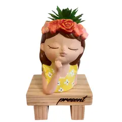 GENERICO - Maceta Macetero Mini Soñadora Pintada a Mano Present