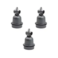 GENERICO - Pack de 3 Socket Cerámico Modelo E27 Para Foco Infrarrojo Para Ganado