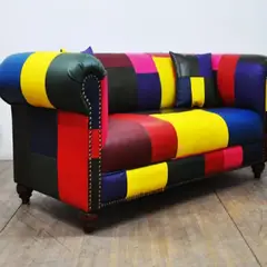 MOBILIARI - MP Sofá 3 Cuerpos Chester Parche Ultracuero - Multicolor