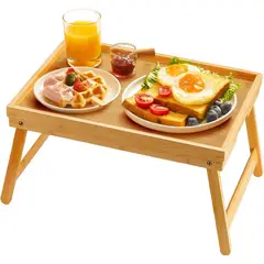 OEM - Mesa Bandeja para Desayunos de Bambú 50 x 30
