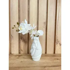 MAP DESIGN HOME - Florero Rosas Decor Blanco 09x09x20 cm