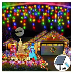 ARTEZA - Luces solares cortina para exteriores 600 luces LED-18 Metros